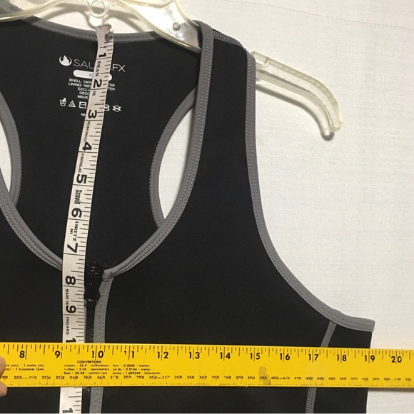 SAUNAFX Sweat Sauna Workout Vest Neoprene treated with Microban Black Gray XXL - Picture 5 of 12